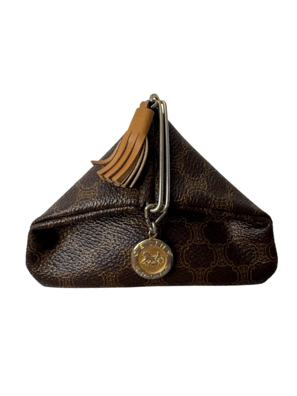 Celine Triangle Coin Purse Macadam Carriage Tassel Vintage